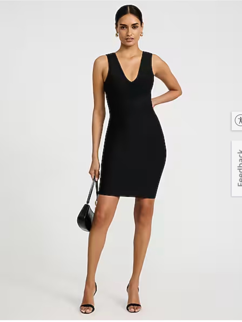 Express Sleeveless V-Neck Black Bodycon Dress